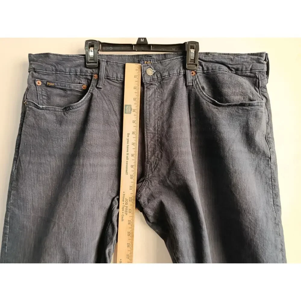 Polo Ralph Lauren Men's Dark The Hampton Relaxed Straight Jeans Zip Size 42 x 30